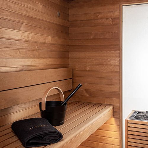 Auroom Garda Outdoor Cabin Sauna - Black Thermo - Pine - Heracles Wellness