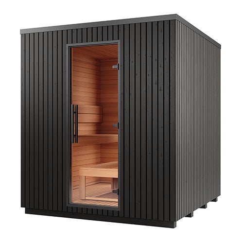 Auroom Garda Outdoor Cabin Sauna - Black Thermo - Pine - Heracles Wellness