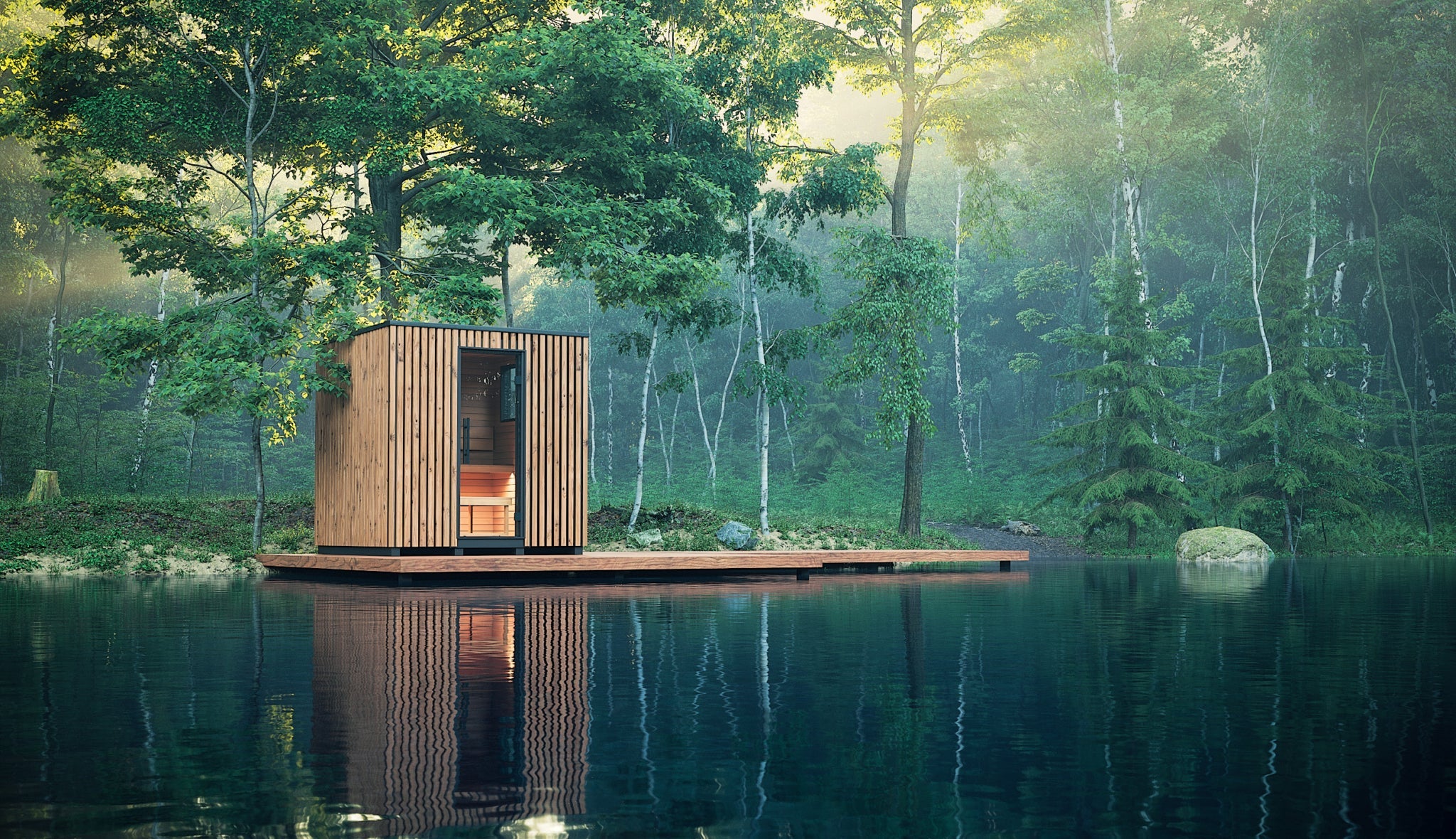 Auroom Garda Outdoor Cabin Sauna - Thermo - Pine - Heracles Wellness