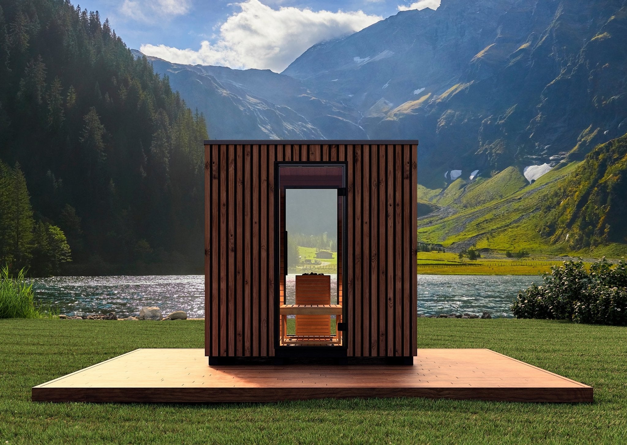 Auroom Garda Outdoor Cabin Sauna - Thermo - Pine - Heracles Wellness