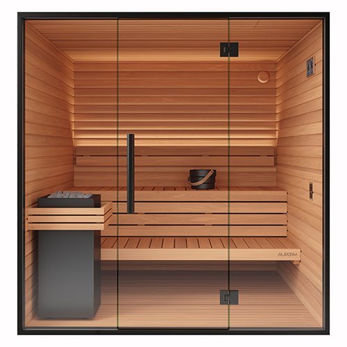Auroom Mira L Cabin Sauna Kit - Black - Heracles Wellness