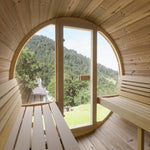 SaunaLife Model E7G Sauna Barrel Glass Front - Heracles Wellness