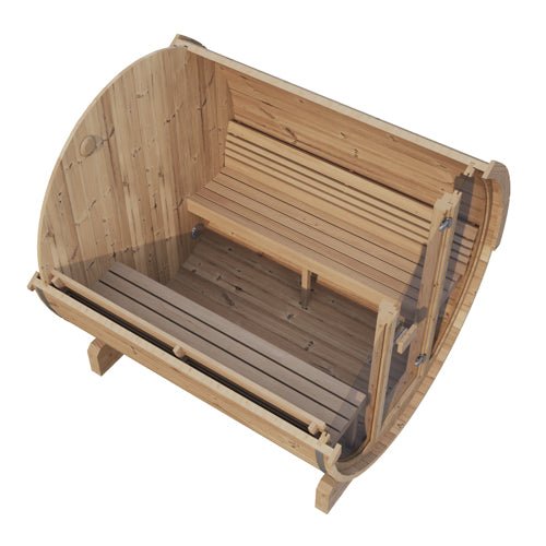 SaunaLife Model E7G Sauna Barrel Glass Front - Heracles Wellness