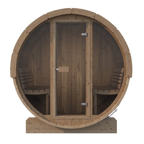 SaunaLife Model E7G Sauna Barrel Glass Front - Heracles Wellness