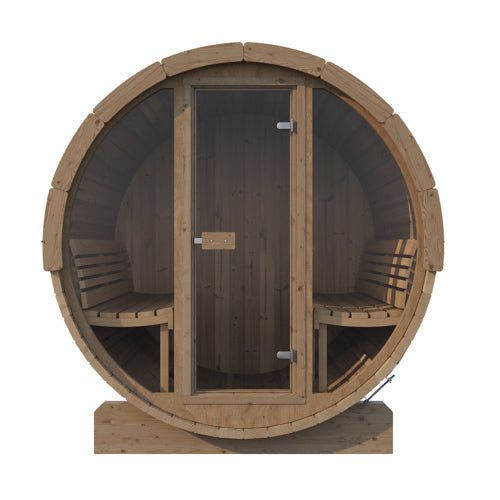 SaunaLife Model E8G Sauna Barrel Glass Front - Heracles Wellness