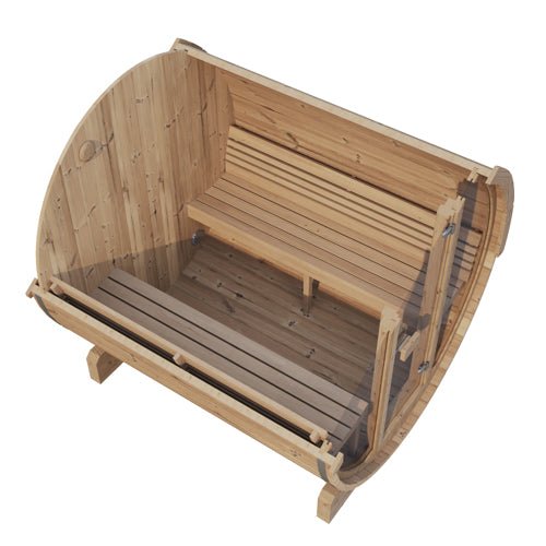 SaunaLife Model E8G Sauna Barrel Glass Front - Heracles Wellness