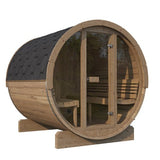 SaunaLife Model E8G Sauna Barrel Glass Front - Heracles Wellness